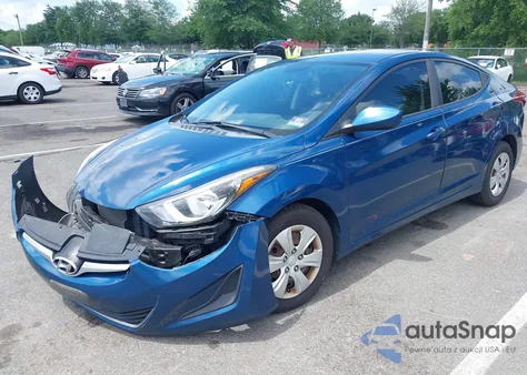 2016 Hyundai Elantra Se z USA, uszkodzony, nr VIN KMHDH4AE4GU607285